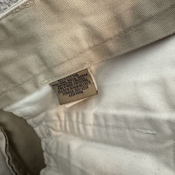 Bills Khakis Pants Mens 37x29 Khaki Straight Leg Chino Pleated Cuffed - Picture 10 of 11